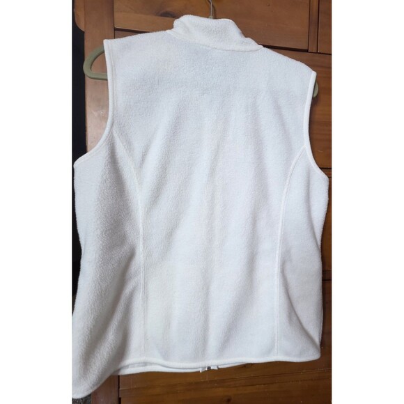 Karen Scott Holiday Embroidered Fleece Vest Size Large White Winter Christmas - Picture 3 of 8